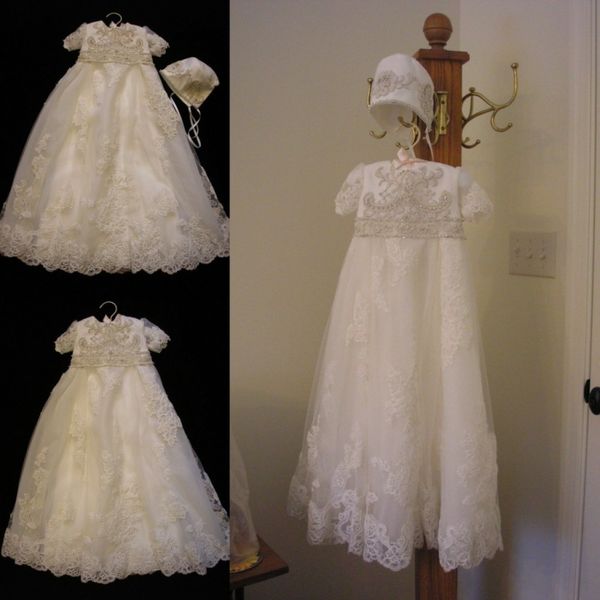 toddel christening gowns for baby girls jewel neck lace applique pearls baptism dresses flower girls dress for weddings with bonnet, White
toddel christening gowns for baby girls jewel neck lace applique pearls baptism dresses flower girls dress for weddings with bonnet, White