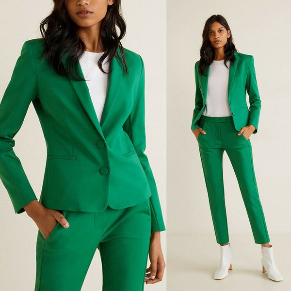 women s two piece pants green women work pant suits 2 piece ladies slim fit blazer trouserd custom made, White
women s two piece pants green women work pant suits 2 piece ladies slim fit blazer trouserd custom made, White