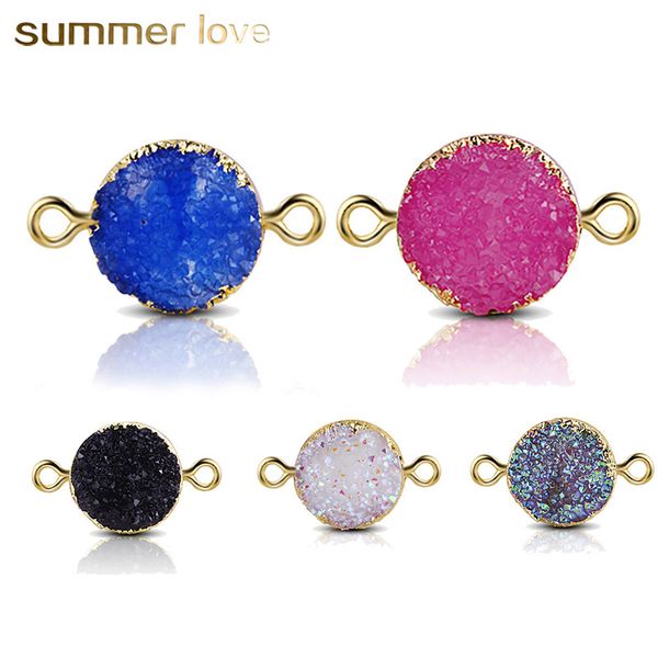 trendy double side resin stone druzy charm natural resin gemstone drop round 5 colors pendant for diy jewelry making bracelet necklace, Bronze;silver
trendy double side resin stone druzy charm natural resin gemstone drop round 5 colors pendant for diy jewelry making bracelet necklace, Bronze;silver