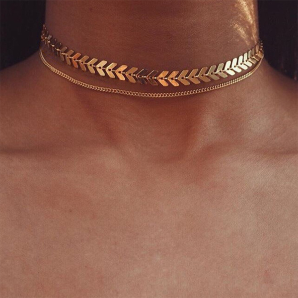 gold color fish bone shape chain necklace for women metal short choker necklace statement jewelry collier femme collares gift, Golden;silver
gold color fish bone shape chain necklace for women metal short choker necklace statement jewelry collier femme collares gift, Golden;silver