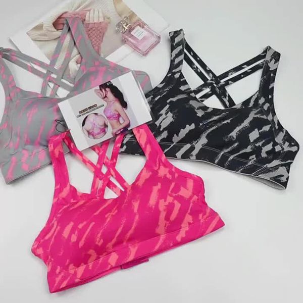 2020 women sports bra camouflage print underwear fitness yoga training beauty back cross vest female breathable yoga cloth, White;black 
2020 women sports bra camouflage print underwear fitness yoga training beauty back cross vest female breathable yoga cloth, White;black