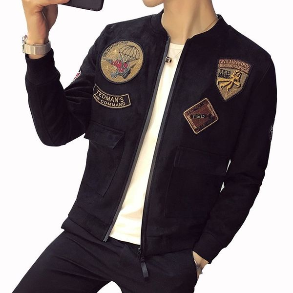 bomber men jacket with patch pocket ropa para hombre casual mens jackets slim fit suede jacket men black army pilot, Black;brown
bomber men jacket with patch pocket ropa para hombre casual mens jackets slim fit suede jacket men black army pilot, Black;brown