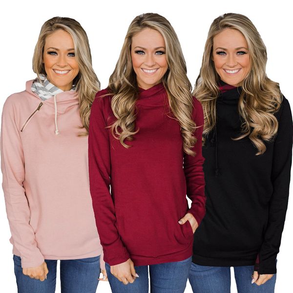 women sweatshirts autumn winter casual zipper women clothes long sleeve high collar pullover pockets hoodies, Black
women sweatshirts autumn winter casual zipper women clothes long sleeve high collar pullover pockets hoodies, Black