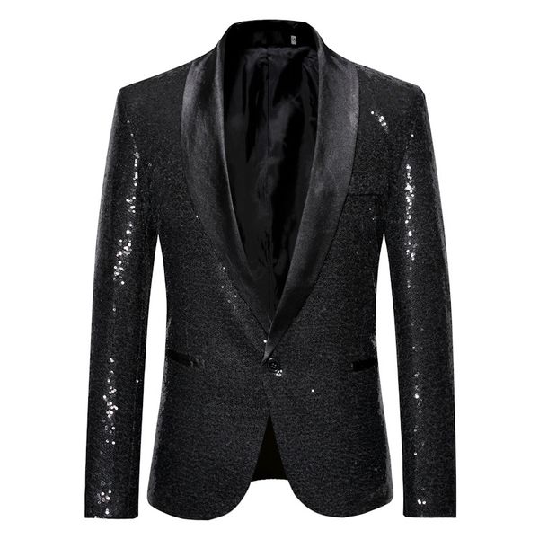 men shiny stage casual blazer 2019 spring and autumn new men's large size casual dance sequins suit nightclub show suit, White;black
men shiny stage casual blazer 2019 spring and autumn new men's large size casual dance sequins suit nightclub show suit, White;black