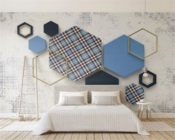 3d wallpaper living room retro quad plaid stitching cloth 3d three-dimensional geometric background wall mural wallpaper
3d wallpaper living room retro quad plaid stitching cloth 3d three-dimensional geometric background wall mural wallpaper