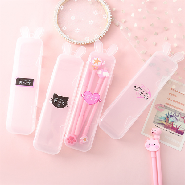 simple transparent pencil case ear multifunctional pencil box plastic storage box learning stationery office supplies
simple transparent pencil case ear multifunctional pencil box plastic storage box learning stationery office supplies