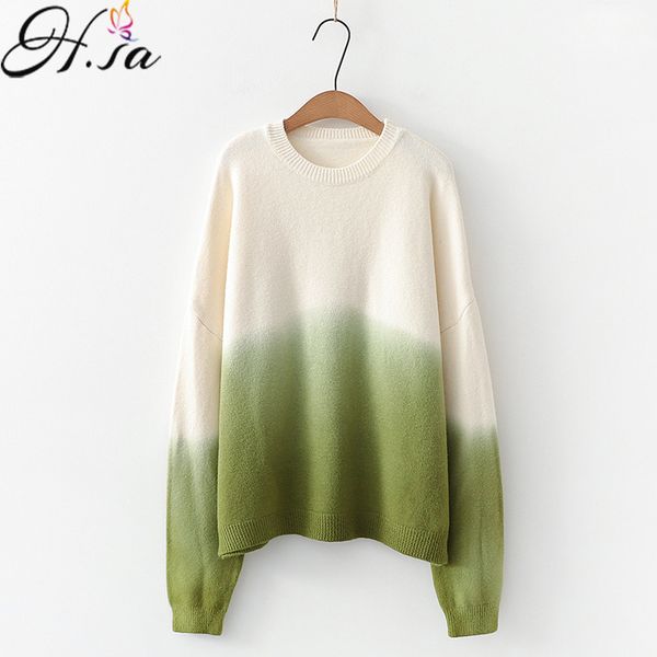 h.sa 2019 fall fashion women pull sweater and jumpers gradient pullovers oneck loose sweater and pull femme sueter mujer, White;black
h.sa 2019 fall fashion women pull sweater and jumpers gradient pullovers oneck loose sweater and pull femme sueter mujer, White;black