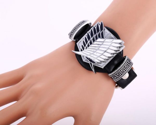japanese anime attack on titan leather metal bracelet cosplay accessories shingeki no kyojin cosplay prop scouting legion unisex, Golden;silver
japanese anime attack on titan leather metal bracelet cosplay accessories shingeki no kyojin cosplay prop scouting legion unisex, Golden;silver