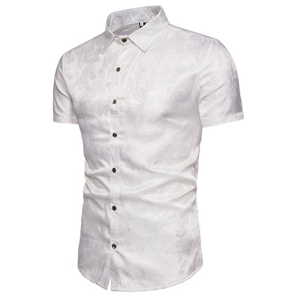 mens summer short sleeve shirt 2018 brand new slim fit paisley dress shirt men casual party work business shirts chemise homme, White;black
mens summer short sleeve shirt 2018 brand new slim fit paisley dress shirt men casual party work business shirts chemise homme, White;black