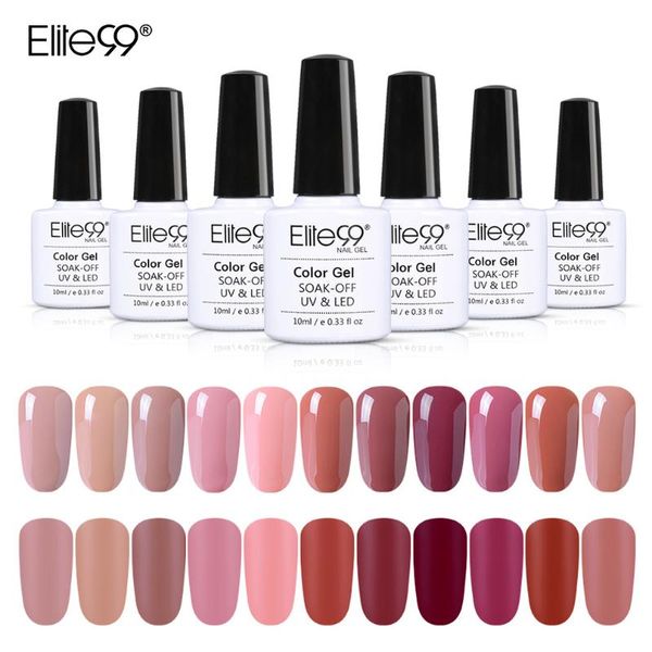

elite99 10ml nude color uv gel nail polish macoat hybrid nails gellak diy nail art gel lacquer soak off uv varnish, Red;pink