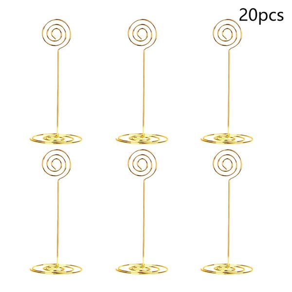 20 Pieces 8.6 Inch Tall Place Card Holders Table Number Holders Table Card Picture Holder Wire P Holder Menu