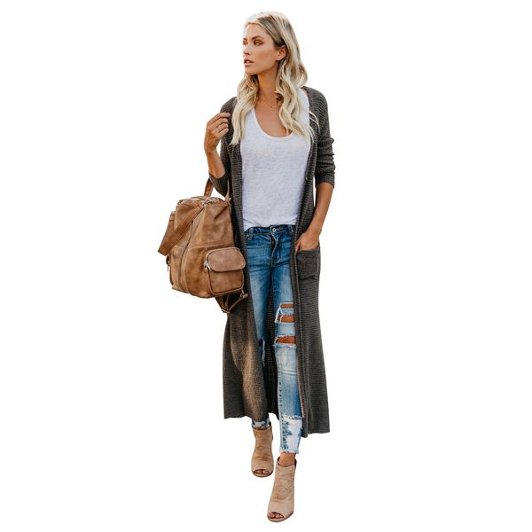autumn winter women's knitting long sleeve splice button big pocket solid large sweater coat for ladies long cardigan coat, White
autumn winter women's knitting long sleeve splice button big pocket solid large sweater coat for ladies long cardigan coat, White