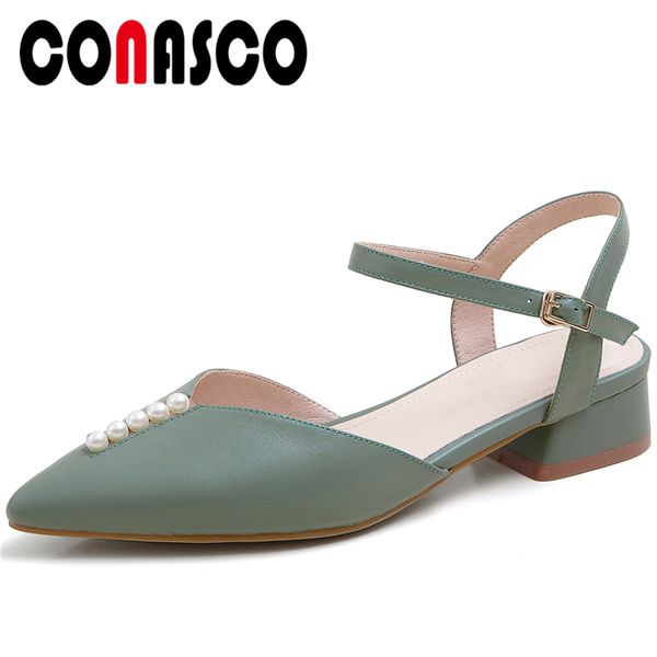 conasco fashion elegant summer women sandals pearl pumps concise high heels genuine leather wedding casual shallow shoes woman, Black
conasco fashion elegant summer women sandals pearl pumps concise high heels genuine leather wedding casual shallow shoes woman, Black