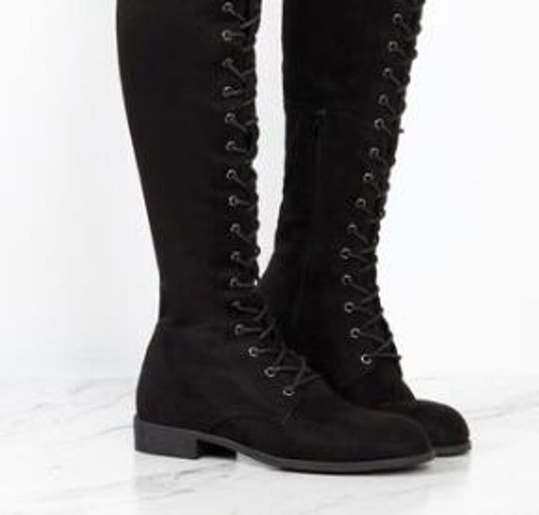 womens large size code 42 yards 43 yards ladies boots, Black