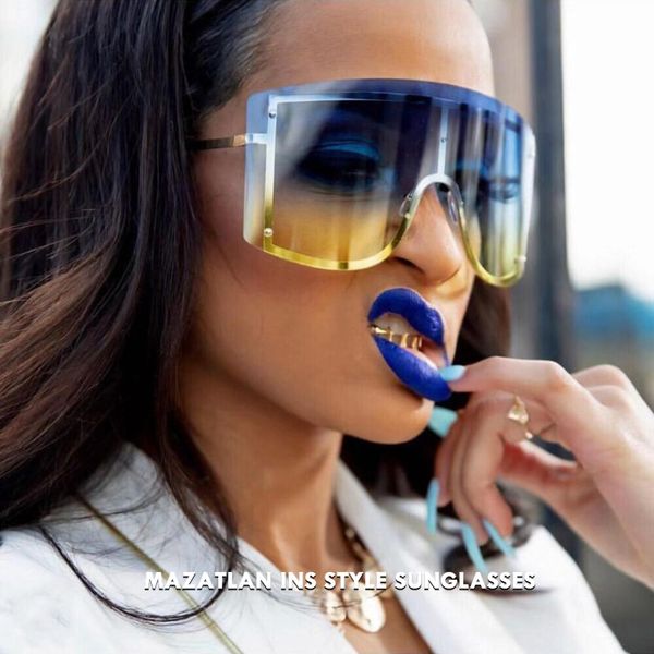 mazatlan oversized blue yellow gradient sunglasses women 2019 luxulry brand designer red rimless metal female sun glasses shades, White;black
mazatlan oversized blue yellow gradient sunglasses women 2019 luxulry brand designer red rimless metal female sun glasses shades, White;black
