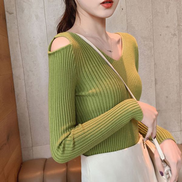women v-neck long sleeve sweater casual women fashion knit pullover slim sweater, White;black
women v-neck long sleeve sweater casual women fashion knit pullover slim sweater, White;black