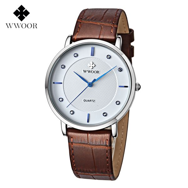 wwoor casual men's watch leather business watches male quartz wristwatches fashion montre homme, Slivery;brown
wwoor casual men's watch leather business watches male quartz wristwatches fashion montre homme, Slivery;brown
