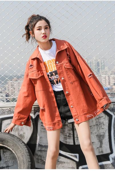 autumn punk white red yellow pink basic denim hole jacket women harajuku jean jackets coat streetwear chaqueta jean rosada veste, Black;brown
autumn punk white red yellow pink basic denim hole jacket women harajuku jean jackets coat streetwear chaqueta jean rosada veste, Black;brown