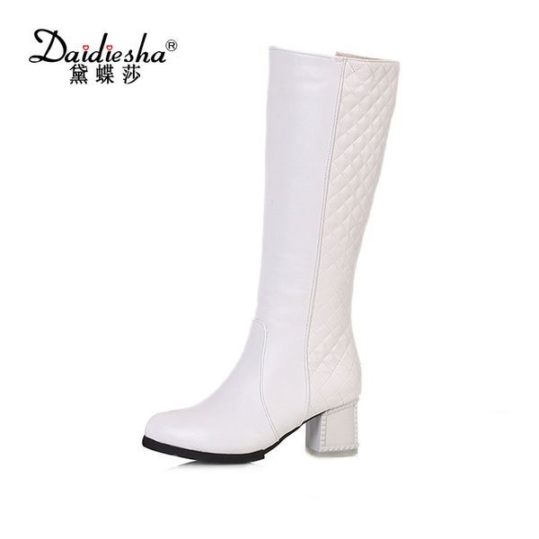daidiesha non-slip knee-high boots winter pointed toe women shoes woman square heel equestrian boots solid zipper party, Black
daidiesha non-slip knee-high boots winter pointed toe women shoes woman square heel equestrian boots solid zipper party, Black