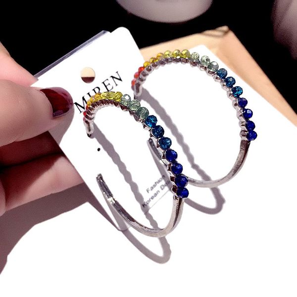 delicate rainbow crystal hoop earrings fashion silver color colorful rhinestone women multi loop circle earrings jewelry, Golden;silver
delicate rainbow crystal hoop earrings fashion silver color colorful rhinestone women multi loop circle earrings jewelry, Golden;silver