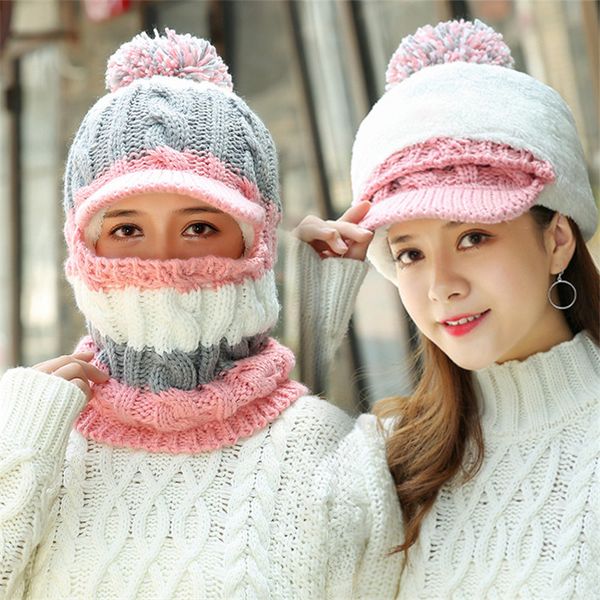 new skullies beanies women knitted hat scarf female winter hats pom poms bonnet warm balaclava mask multi-color beanie cap, Blue;gray
new skullies beanies women knitted hat scarf female winter hats pom poms bonnet warm balaclava mask multi-color beanie cap, Blue;gray