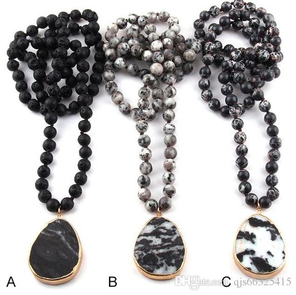 fashion bohemian tribal jewelry semi precious stones long knotted black drop pendant necklaces, Silver
fashion bohemian tribal jewelry semi precious stones long knotted black drop pendant necklaces, Silver