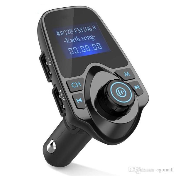 

bluetooth wireless car mp3 player handscar kit fm transmitter a2dp 5v 2.1a usb charger lcd display car fm modulator