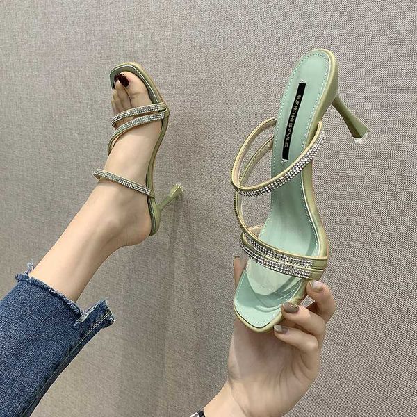 slippers 9 cm super high heel sandals women pvc transparent open toe thin summer crystal narrow band, Black
slippers 9 cm super high heel sandals women pvc transparent open toe thin summer crystal narrow band, Black
