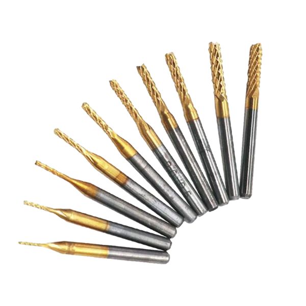 10pcs/set cnc straight end mill thread milling end cutter drill bit tools