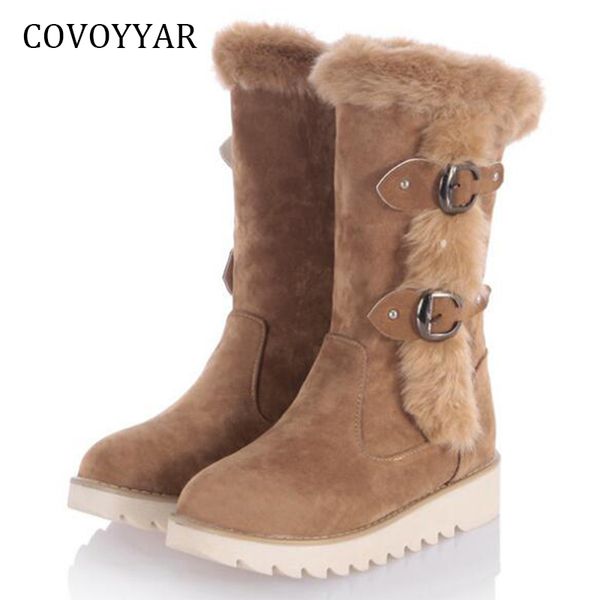covoyyar big sizes 2018 warm snow boots women fur-lined mid-calf boots buckles platform wedges women booties winter shoes wbs830, Black
covoyyar big sizes 2018 warm snow boots women fur-lined mid-calf boots buckles platform wedges women booties winter shoes wbs830, Black