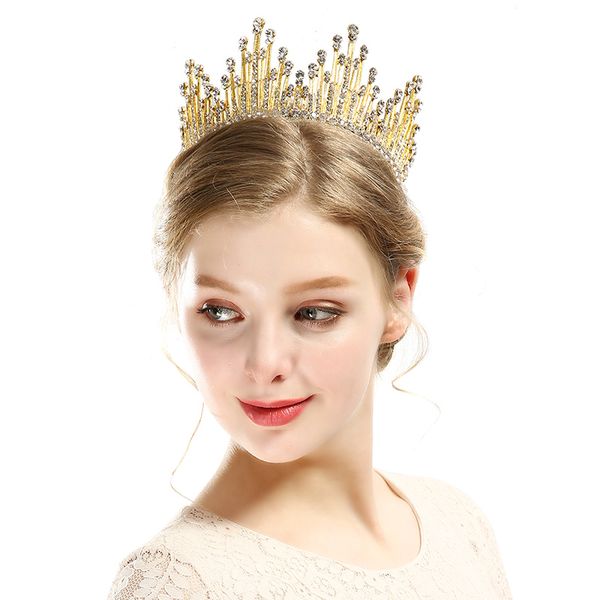 vintage pearl crystal round big tiara crown gold queen women bridal wedding hair jewelry show prom pageant hair accessories gift, Golden;white
vintage pearl crystal round big tiara crown gold queen women bridal wedding hair jewelry show prom pageant hair accessories gift, Golden;white