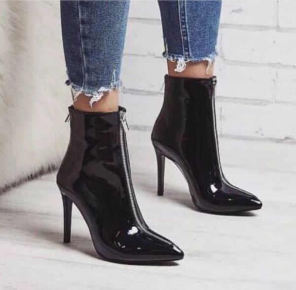 fashion patent leather stiletto high heel booties pointed women's ankle martin boots red black winter party shoes mn166-3
fashion patent leather stiletto high heel booties pointed women's ankle martin boots red black winter party shoes mn166-3