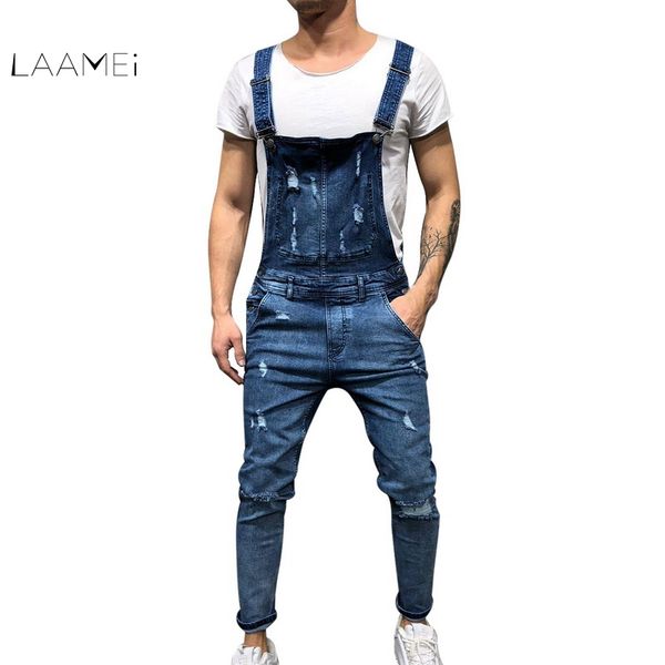 laamei 2018 fashion men's ripped jeans jumpsuits streetwear distress hole denim bib overalls for man suspender pants size -xxl, Blue
laamei 2018 fashion men's ripped jeans jumpsuits streetwear distress hole denim bib overalls for man suspender pants size -xxl, Blue