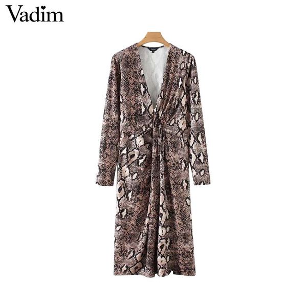 vadim women v neck snake print midi dress animal pattern gethered design long sleeve pleated vintage casual vestido mujer qa781, Black;gray
vadim women v neck snake print midi dress animal pattern gethered design long sleeve pleated vintage casual vestido mujer qa781, Black;gray