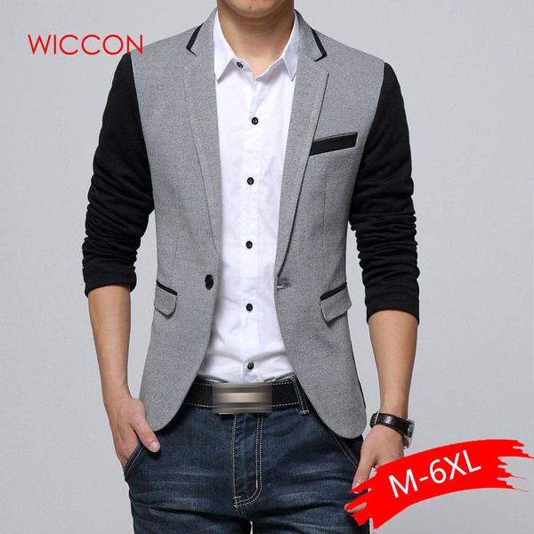 new slim fit casual jacket cotton men blazer jacket single button gray mens suit 2019 autumn patchwork coat male suite, White;black
new slim fit casual jacket cotton men blazer jacket single button gray mens suit 2019 autumn patchwork coat male suite, White;black