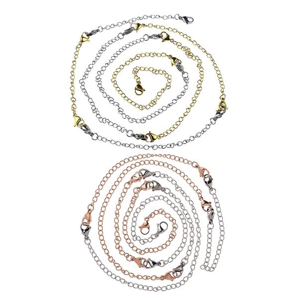 20 pcs necklace extender bracelet extender chain set, 4 gold + 4 silver & gold + silver rose
20 pcs necklace extender bracelet extender chain set, 4 gold + 4 silver & gold + silver rose