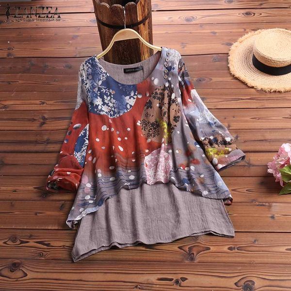 zanzea women blouses vintage floral print shirt ladies 2019 autumn casual blouses tunic plus size blusa feminina, White
zanzea women blouses vintage floral print shirt ladies 2019 autumn casual blouses tunic plus size blusa feminina, White