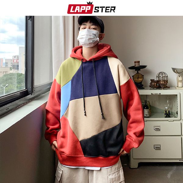 lappster men fleece patchwork hooded hoodies 2019 mens japanese streetwear sweatshirts korean harajuku winter hip hop clothing, Black
lappster men fleece patchwork hooded hoodies 2019 mens japanese streetwear sweatshirts korean harajuku winter hip hop clothing, Black