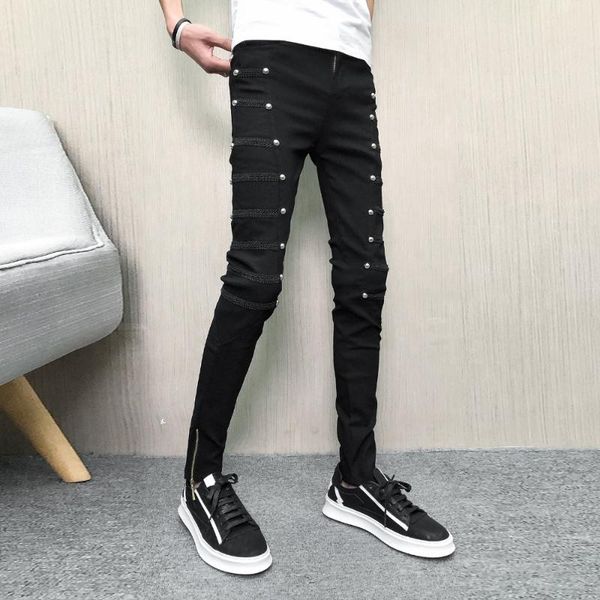 korean summer pants men brand new streetwear rivets men harem pants hip hop slim fit punk trousers clothes 2019 28-34, Black
korean summer pants men brand new streetwear rivets men harem pants hip hop slim fit punk trousers clothes 2019 28-34, Black