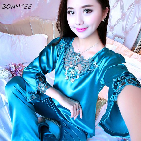 pajama sets women 2018 new elegant temperament trendy slim womens pajamas long sleeve leisure square collar females sleepwear, Blue;gray
pajama sets women 2018 new elegant temperament trendy slim womens pajamas long sleeve leisure square collar females sleepwear, Blue;gray