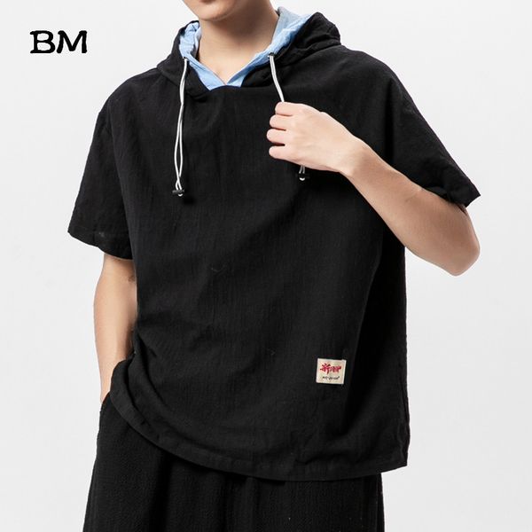 men's hoodies & sweatshirts summer thin large size hoodie men chinese style fake two loose short sleeves fashion clothes solid color te, Black
men's hoodies & sweatshirts summer thin large size hoodie men chinese style fake two loose short sleeves fashion clothes solid color te, Black