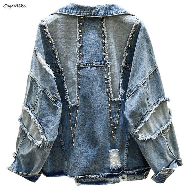 bf heavy factory punk rivet denim jacket 2019 new women cooll jeans jackets students basic coats outfit long sleeve lt773s50, Black;brown
bf heavy factory punk rivet denim jacket 2019 new women cooll jeans jackets students basic coats outfit long sleeve lt773s50, Black;brown