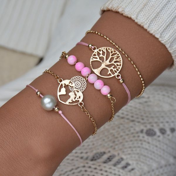 5 pcs/ set bohemian trees heart love lotus pearl chain woven multilayer bracelet set women fashion gold bracelet bb87, Golden;silver
5 pcs/ set bohemian trees heart love lotus pearl chain woven multilayer bracelet set women fashion gold bracelet bb87, Golden;silver