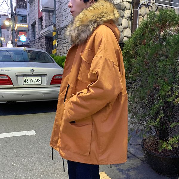 winter long coat men's warm fashion parka men solid color casual fur collar hooded coat man wild loose cotton lamb hair jacket, Black
winter long coat men's warm fashion parka men solid color casual fur collar hooded coat man wild loose cotton lamb hair jacket, Black