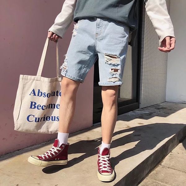 men's jeans holes fivepence cowboy shorts man leisure tide male pants summer wear business denim casual stretch short, Blue
men's jeans holes fivepence cowboy shorts man leisure tide male pants summer wear business denim casual stretch short, Blue