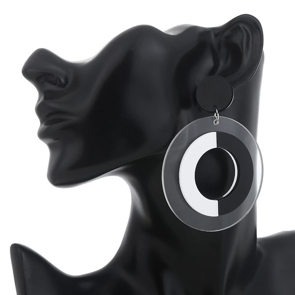 europe and united states popular acetate acrylic geometric black and white round earrings women korean trend personality earring, Silver
europe and united states popular acetate acrylic geometric black and white round earrings women korean trend personality earring, Silver