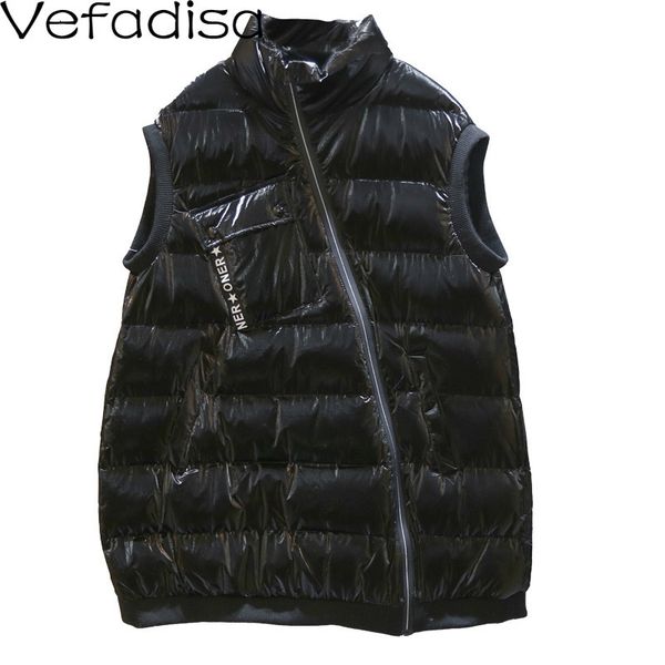 vefadisa sleeveless cotton-padded clothes 2019 winter stand collar vest solid zippers vest coat woman loose black silver qyf1222, Black;white
vefadisa sleeveless cotton-padded clothes 2019 winter stand collar vest solid zippers vest coat woman loose black silver qyf1222, Black;white