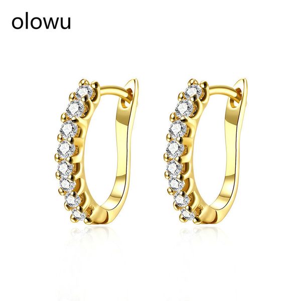 olowu korean women's small hoop earrings silver gold tone geometric cz wedding hoop huggie earring bijoux, Golden;silver
olowu korean women's small hoop earrings silver gold tone geometric cz wedding hoop huggie earring bijoux, Golden;silver