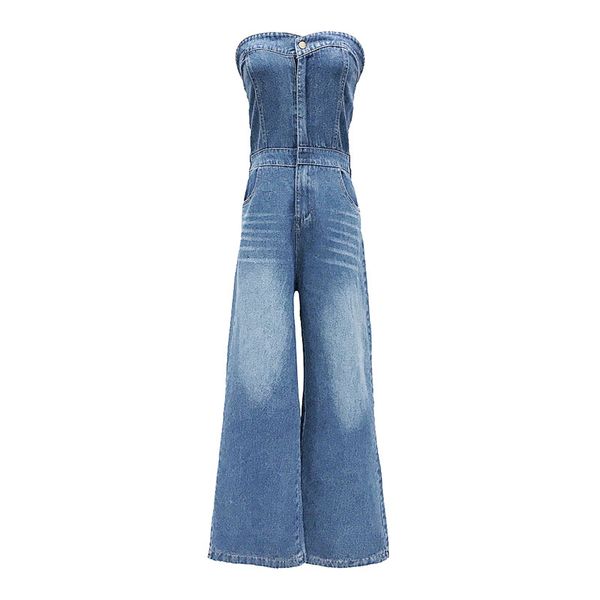 perhaps u women strapless sleeveless full length blue denim jumpsuit vocation holiday beach pocket j0084, Black;white
perhaps u women strapless sleeveless full length blue denim jumpsuit vocation holiday beach pocket j0084, Black;white