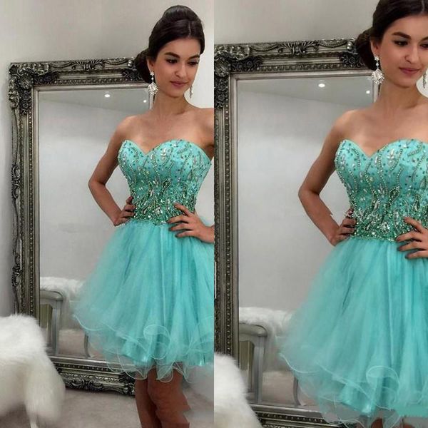 2020 short homecoming prom dresses beads crystal bodice tulle ruffles skirt mini cocktail gowns, Blue;pink
2020 short homecoming prom dresses beads crystal bodice tulle ruffles skirt mini cocktail gowns, Blue;pink